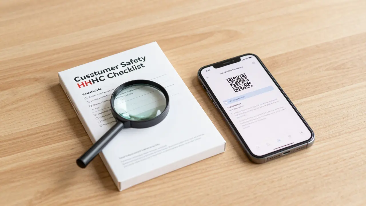 Kontrola pravosti HHC kartuše pomocí QR kódu a zvětšovacího skla