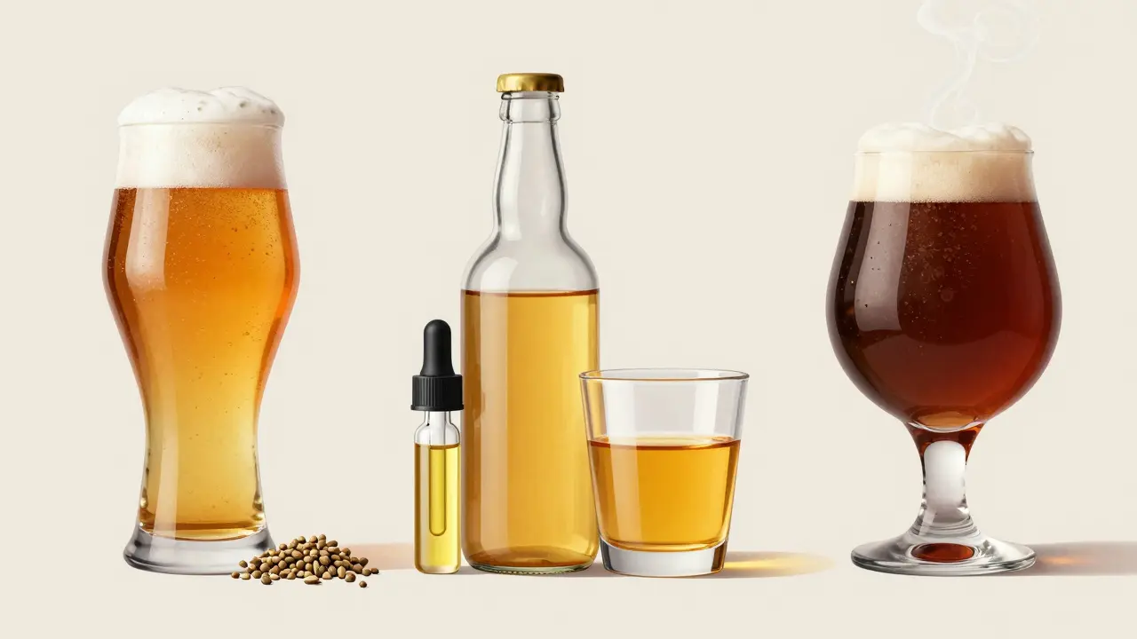Tři typy konopných piv: chuťová, CBD a THC varianta