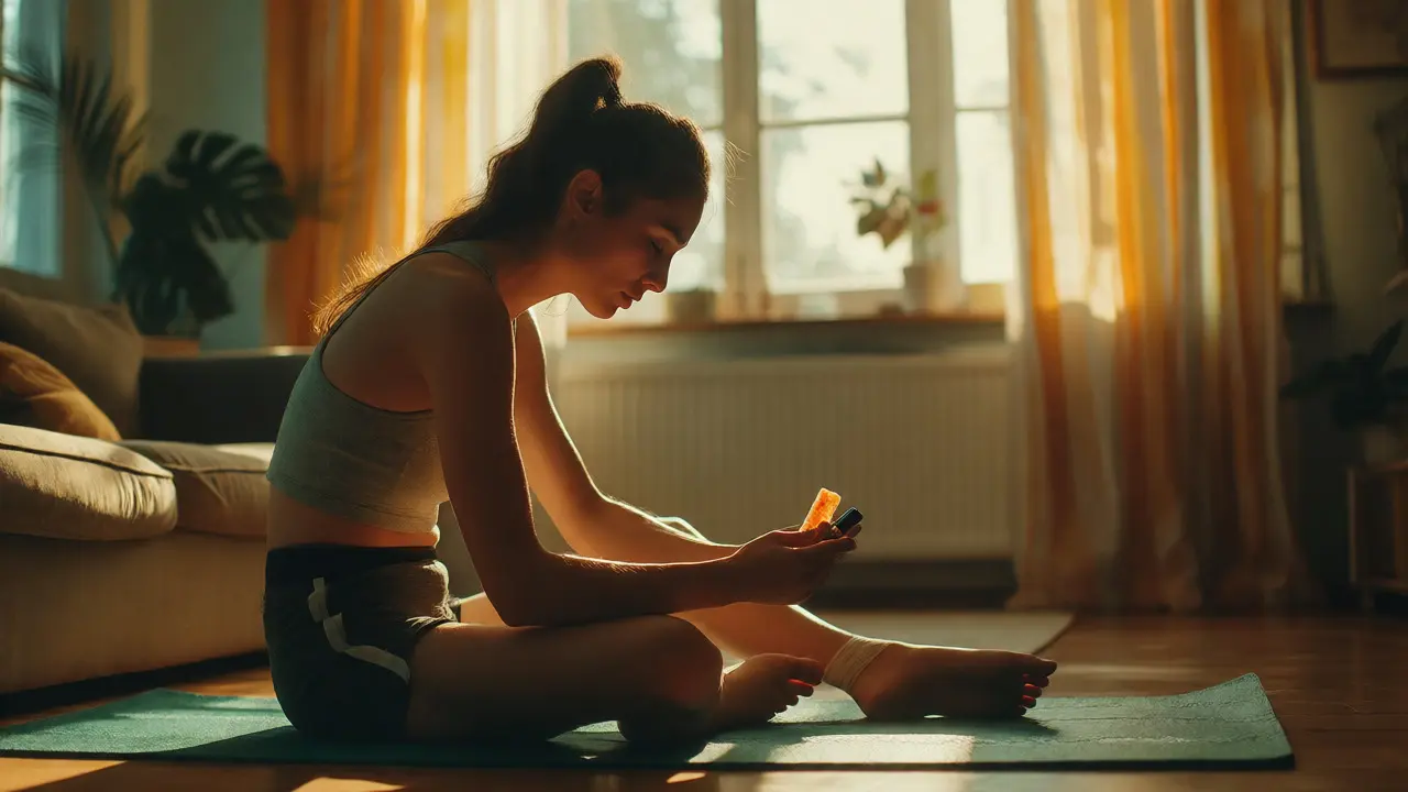 Sportovec relaxuje na jóga podložce s úlevou od napětí